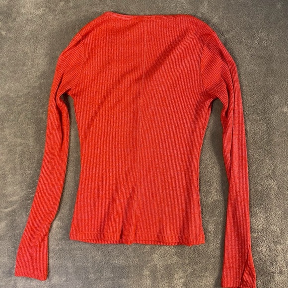 Rag & Bone Women’s Raspberry Y2K Long Sleeve Henley Button Top Size XS - Picture 5 of 7